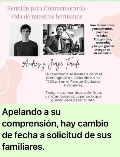 $!Invitan a reunión para recordar la vida exitosa de los hermanos Andrés y Jorge Tirado