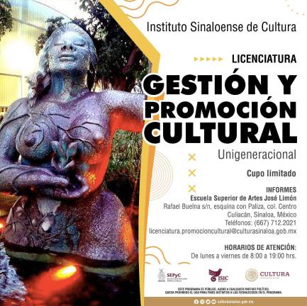 Invitan a Curso de Inducción a la Licenciatura en Gestión Cultural