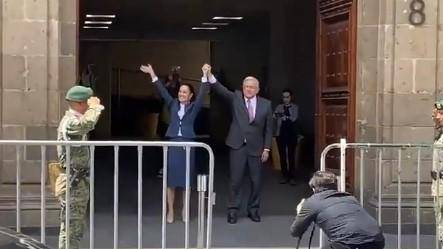 López Obrador recibe a Claudia Sheinbaum en Palacio Nacional