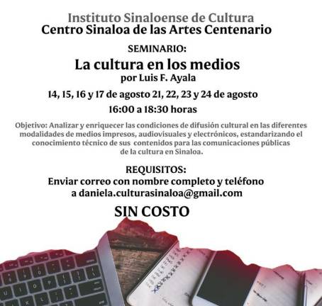 Invita Isic al seminario ‘La cultura en medios’