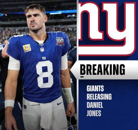 Los Giants liberan a Daniel Jones después de seis temporadas