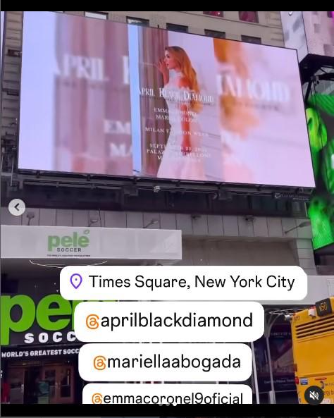 $!Emma Coronel aparece en un anuncio publicitario en Times Square.