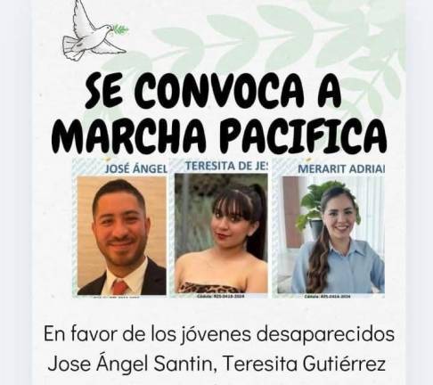 Convocan en Mazatlán a marcha por jóvenes desaparecidos