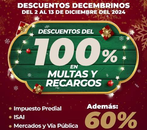 Ofrece Ayuntamiento de Culiacán descuentos en pagos de multas y recargos por fiestas decembrinas