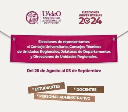 Entre el 26 de agosto y el 3 de septiembre, la comunidad de la UAdeO atravesará por varias etapas de elecciones.