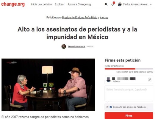 "Periodistas De Todo El País Lanzan Petición En Change.org Para Frenar ...