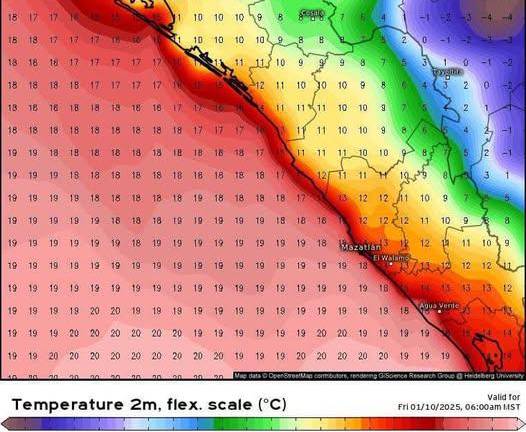 Mazatlán enfrentará un descenso en las temperaturas a partir de este viernes