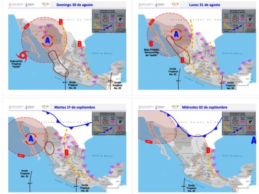 En Sinaloa, se esperan lluvias fuertes puntuales para los próximos días