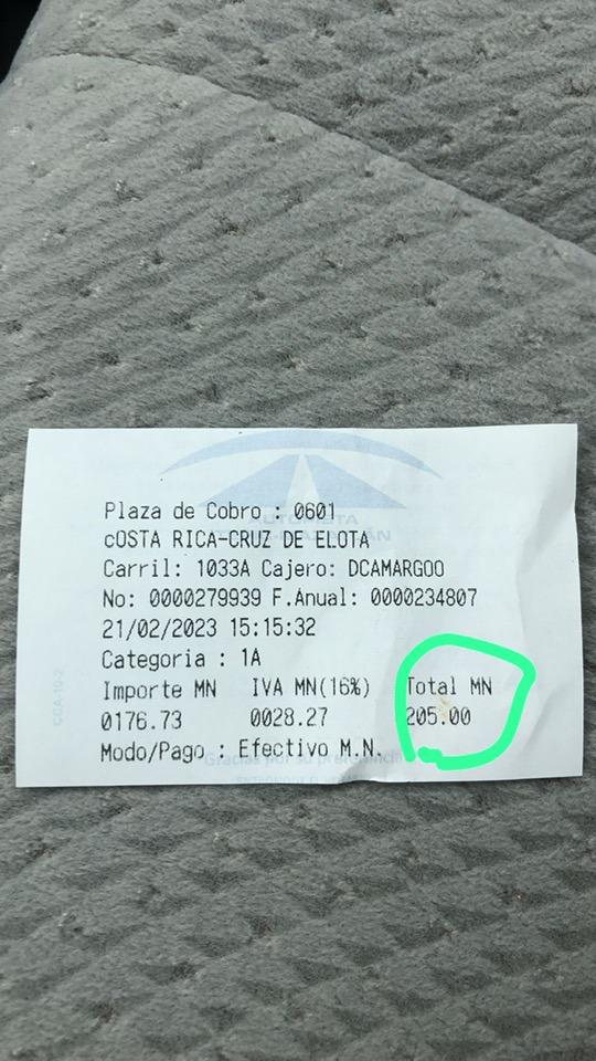 $!Cobro de 205 pesos en la caseta de cobro de Costa Rica de la autopista Mazatlán Culiacán.