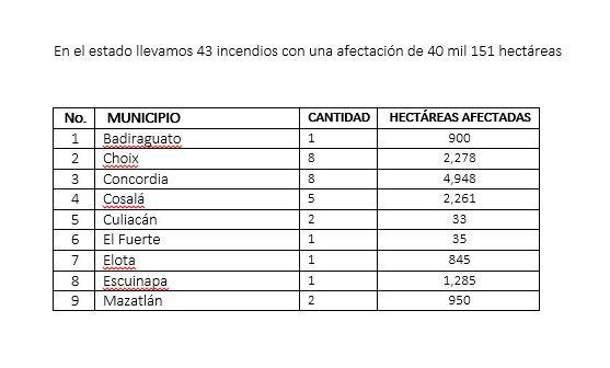 $!Este 2024, Sinaloa supera niveles históricos de superficie afectada por incendios forestales de los últimos 54 años