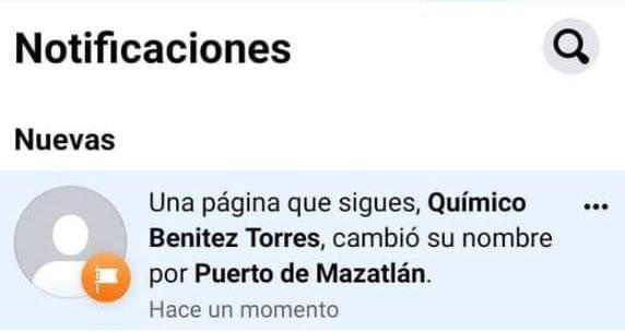 $!Página de Facebook de ‘Químico’ Benítez cambia su nombre a Puerto de Mazatlán