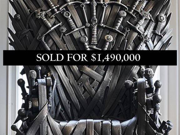 Subastan el trono de hierro de ‘Game of Thrones’ en Dallas