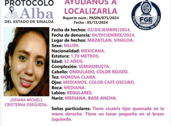 Johana Michell Cristerna Osegueda ya fue localizada.