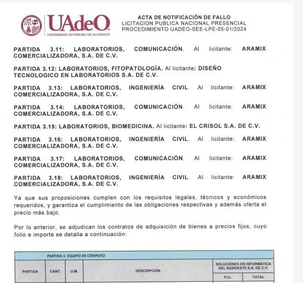 $!Invertirá UAdeO $13 millones en equipos de cómputo, laboratorio y red de datos