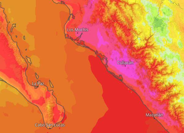 Sinaloa se enfrentará este miércoles a una sensación térmica de hasta 44 grados