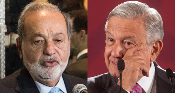 AMLO y Carlos Slim se reúnen en Palacio Nacional... y hasta regalito hubo