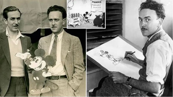 Walt Disney y Ub Iwerks, socios creativos y cocreadores del ratón Mickey. Foto: Tomada de rionegro.com.ar