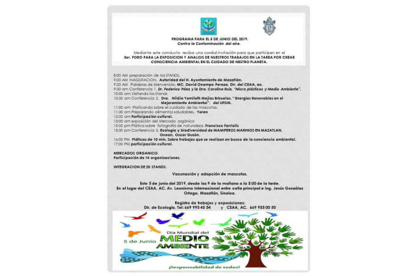 En Mazatlán, convocan a reflexionar por el Día del Medio Ambiente