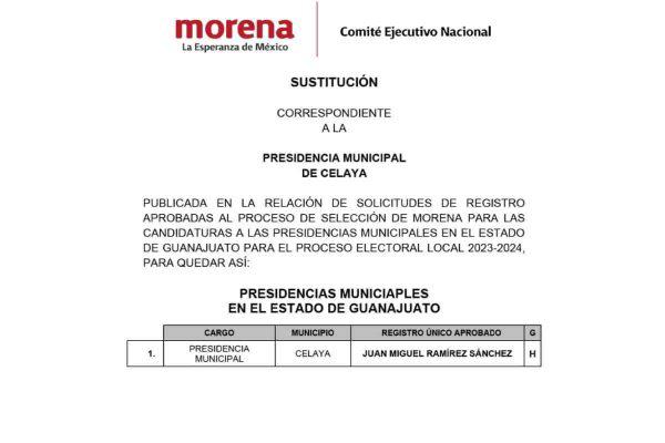 $!Niegan registro a candidato de Morena en Celaya que sustituyó a Gisela Gaytán; partido debe postular a una mujer