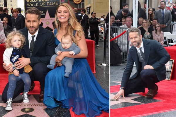 Ryan Reynolds y Blake Lively posan ante las cámaras con sus dos pequeñas.