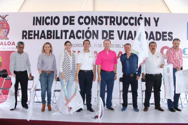 Autoridades estatales y municipales dieron el banderazo de los trabajos de construcción y rehabilitación de calles de Concordia.