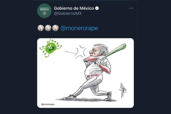 Gobierno de México hace propaganda a AMLO con cartón alterado de Rapé