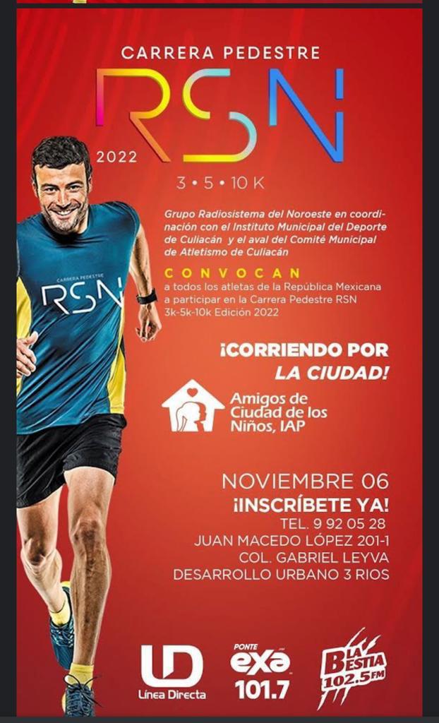 $!Este domingo se correrá en Culiacán Carrera Pedestre RSN