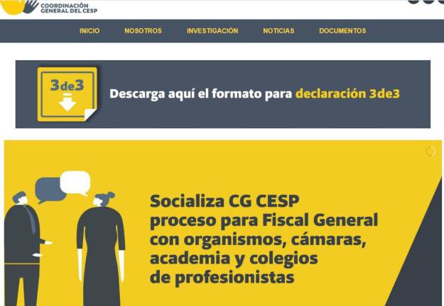 El proceso podrá seguirse a través de la página web Coordinaciongeneralcesp.org.mx.