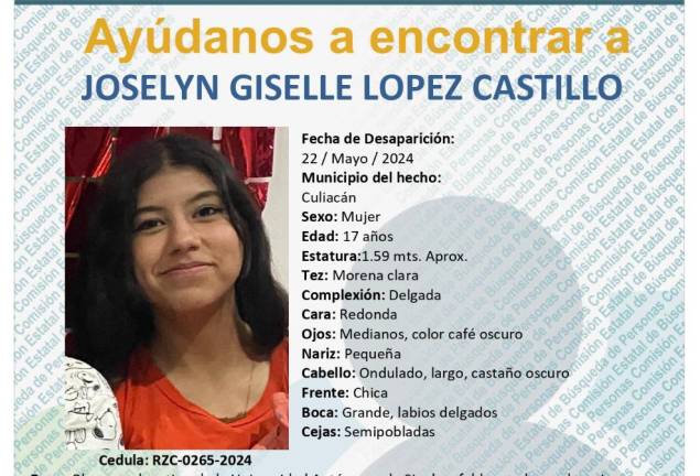 Reportan como desaparecida a Joselyn, estudiante de la UAS en Culiacán