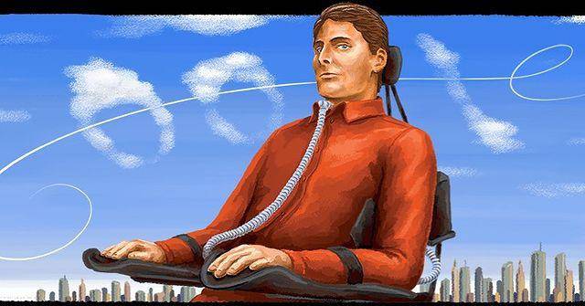 El doodle que Google dedica al actor y activista Christopher Reeve.