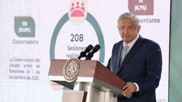 Andrés Manuel López Obrador en conferencia de prensa desde Tijuana.