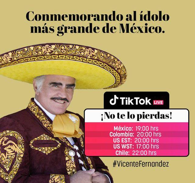 A un año de su partida, Vicente Fernández será recordado en transmisión en  TikTok