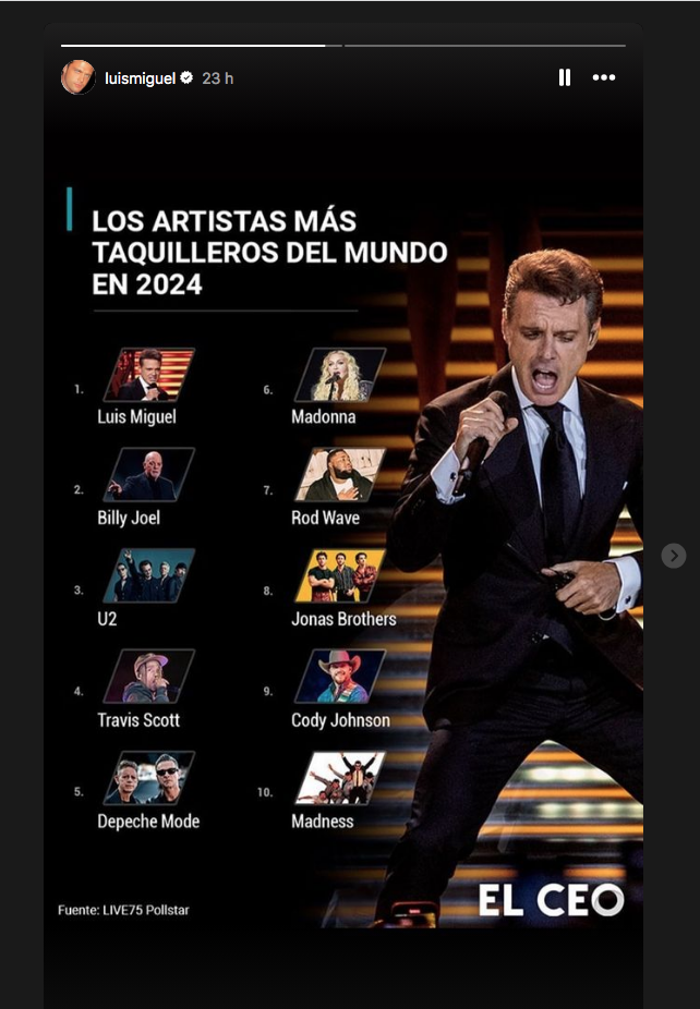 $!Es Luis Miguel el artista más taquillero del mundo