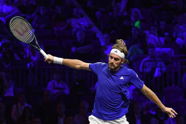 Stefanos Tsitsipas le dio el empate al Equipo de Europa en la Laver Cup.