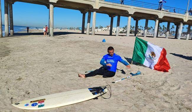 Mazatleco ‘Shutama’ Díaz, satisfecho tras quinto lugar en Mundial de Para Surfing 2024