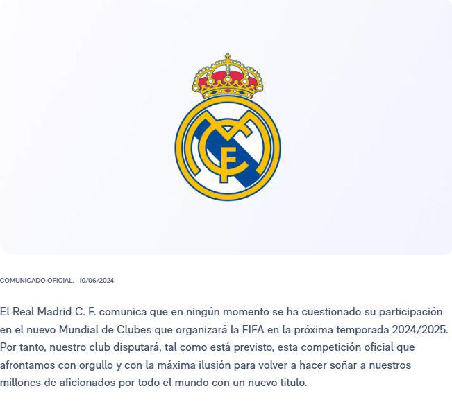 $!El Real Madrid confirma que disputará el Mundial de clubes tras las palabras de Ancelotti