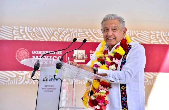 Andrés Manuel López Obrador en Mitla, Oaxaca.