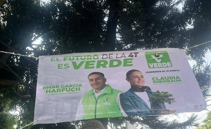 La propaganda del Partido Verde fue la menos ecologista; no utilizaron materiales reciclables.