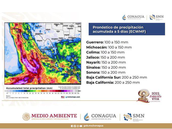 $!Se dirige huracán ‘Hilary’ a Baja California; alertan de lluvias intensas en Sinaloa