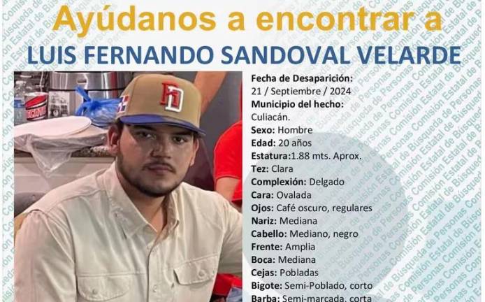 Buscan en Culiacán a Luis Fernando, hijo de ex Alcalde de San Ignacio