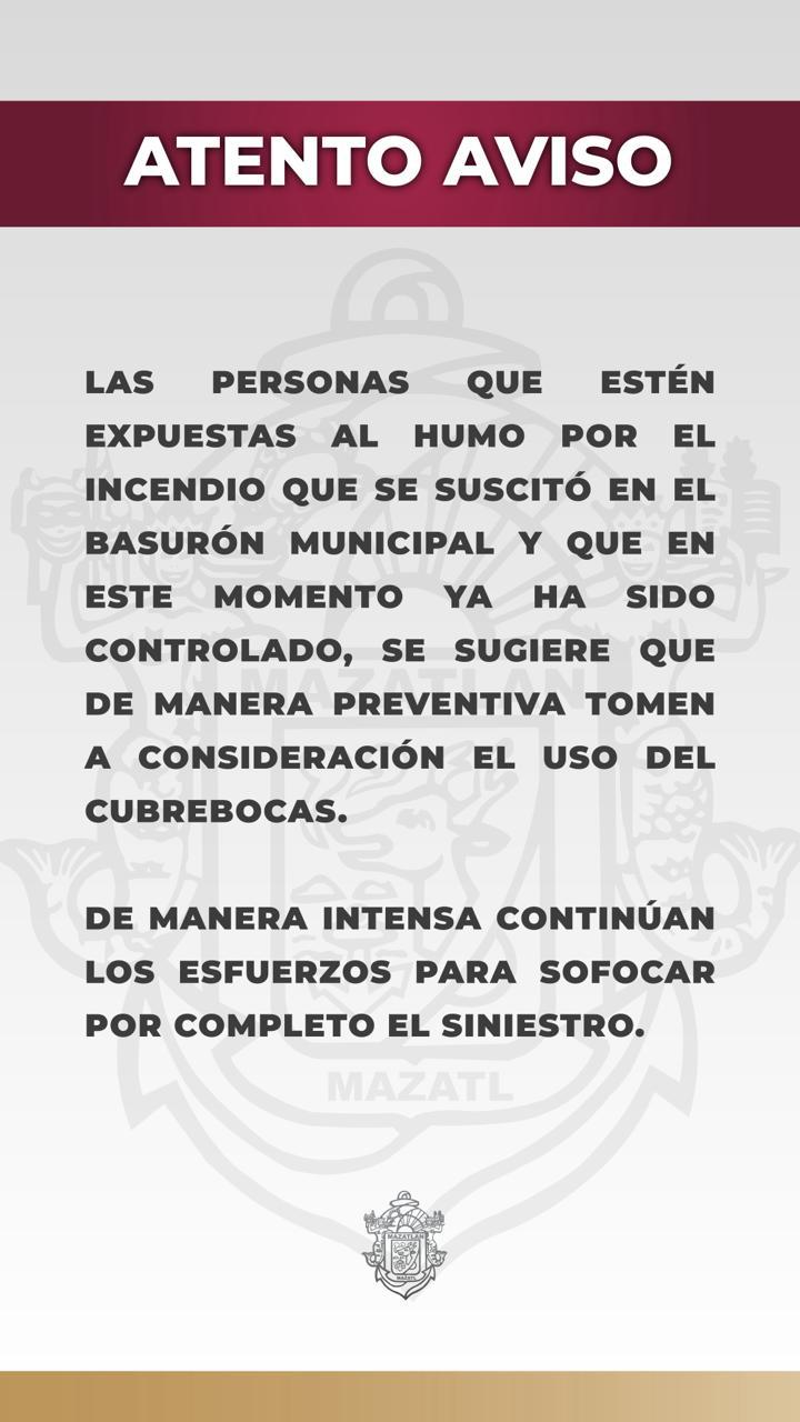 $!Afecta intensa nube gris y negra con olor a humo a Mazatlán; Gobierno municipal recomienda uso de cubrebocas