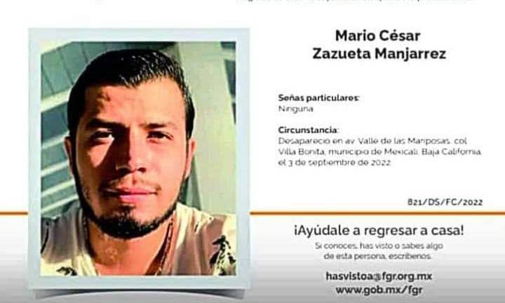 Familiares de Mario César continúan con su búsqueda, en la esperanza de que pronto regrese a casa.