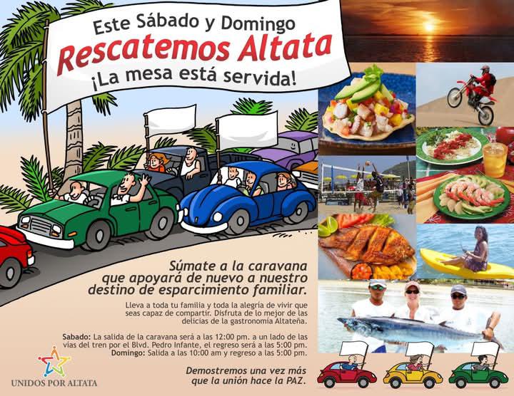 $!Ciudadanos realizan caravana al malecón de Altata en busca de reactivar economía