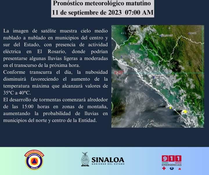 $!Se espera un lunes muy caluroso y con fuertes lluvias en Sinaloa