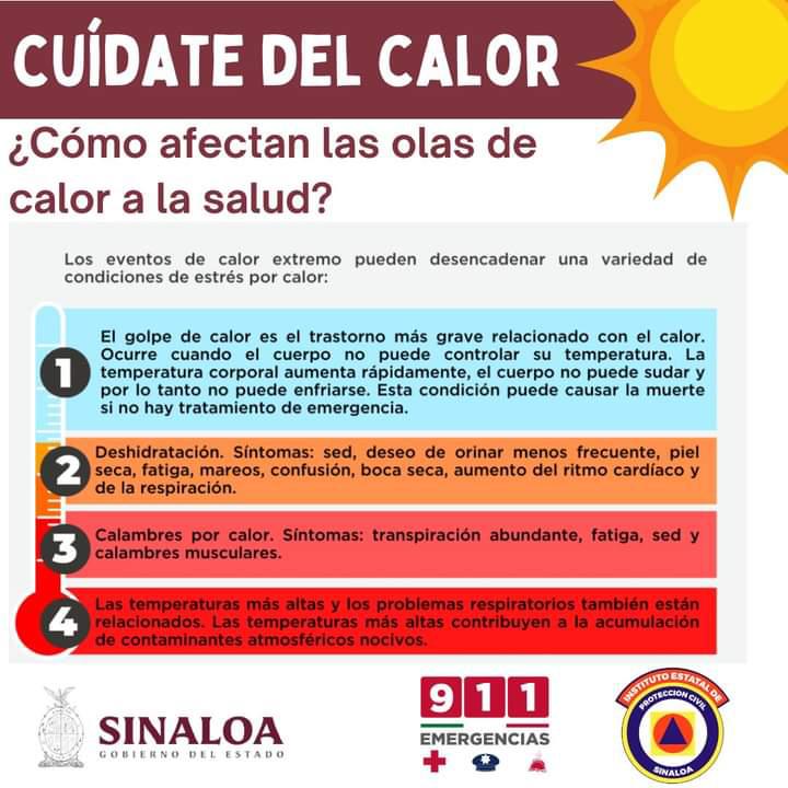 $!Urgen a extremar precauciones ante ola de calor en Sinaloa