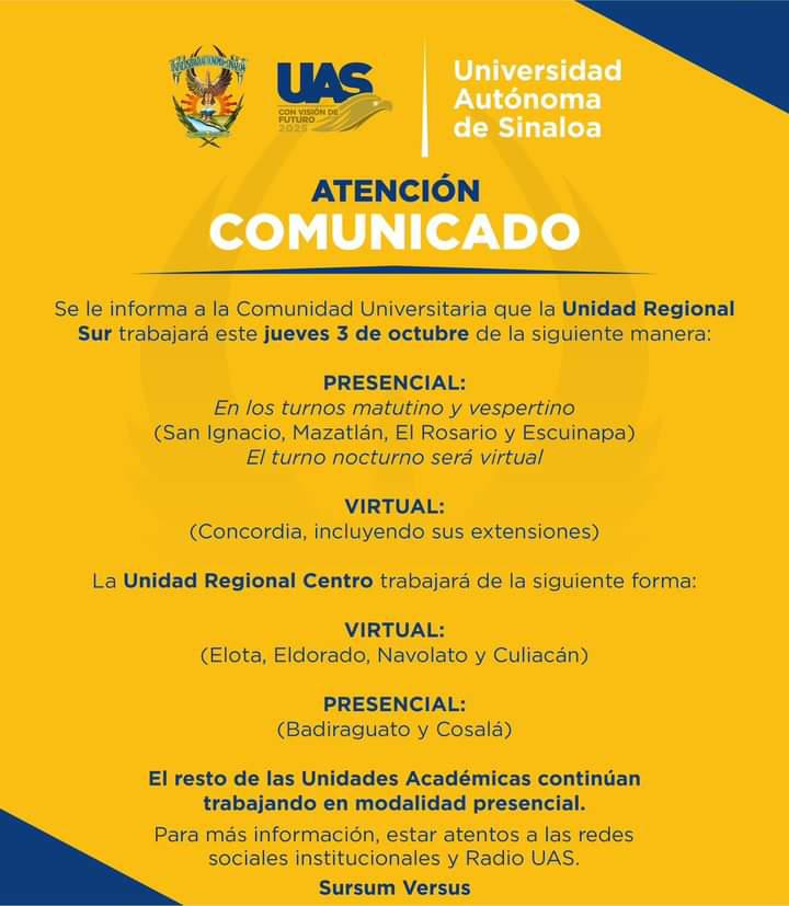 $!Vuelven clases presenciales de la UAS en Mazatlán para este jueves