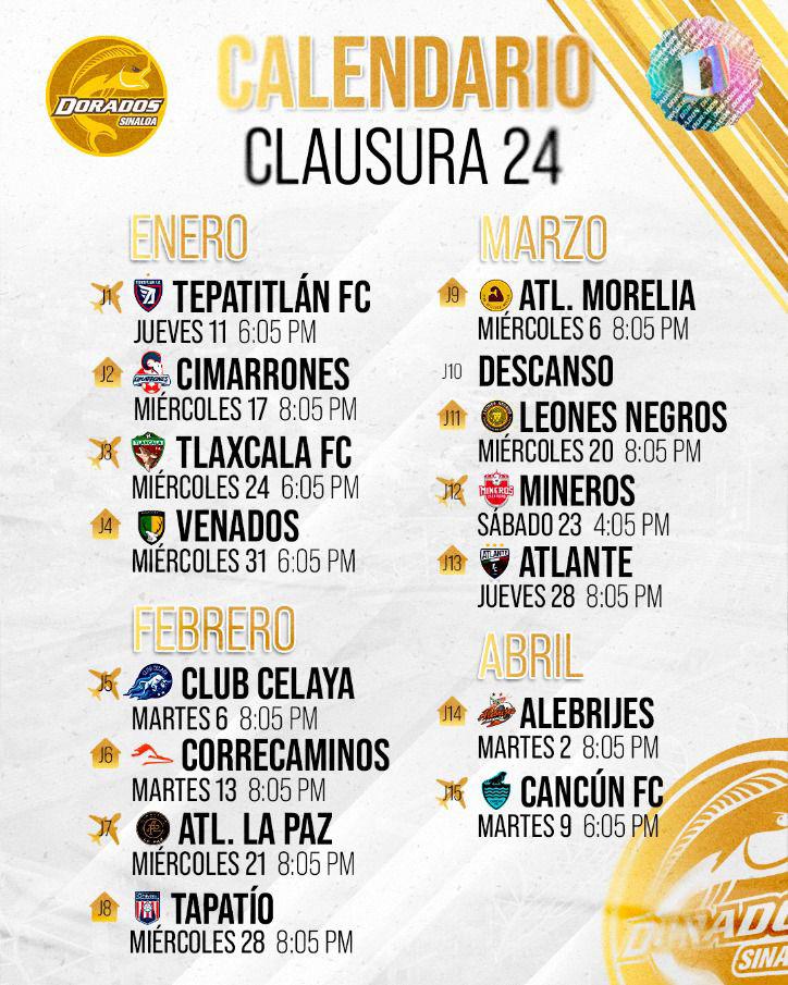 $!Calendario listo para Dorados de Sinaloa