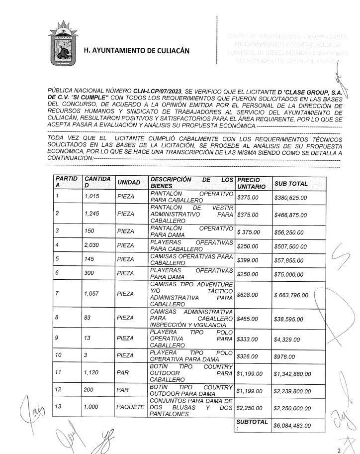 $!Ayuntamiento de Culiacán compra uniformes para sindicalizados a único participante del proceso