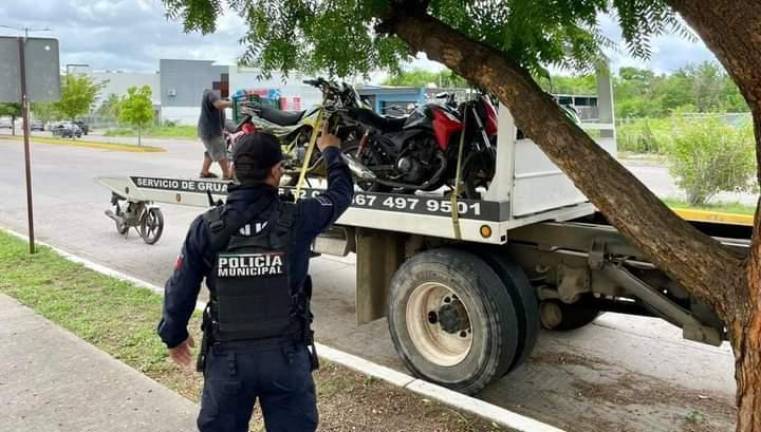 Las motocicletas quedaron depositadas para su resguardo en la Unidad de Vialidad y Tránsito.