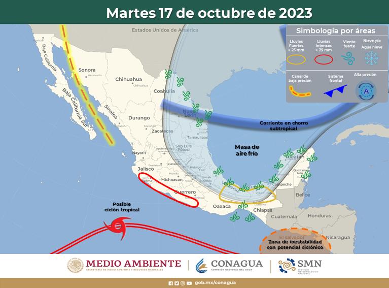 $!Se forma en el Pacífico posible nuevo ciclón tropical: SMN